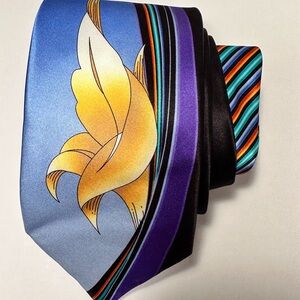 Vitaliano Pancaldi Vibrant Blue and Gold Designer Tie